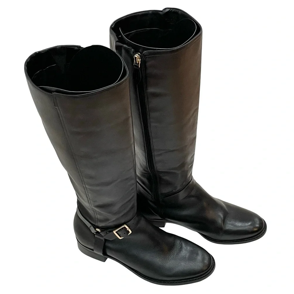 Black Leather Boots, Talbots, Size 8.5
